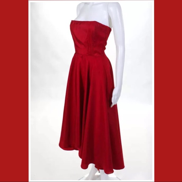 ALLISON PARRIS WOMENS RED STRAPLESS CHARM GOWN